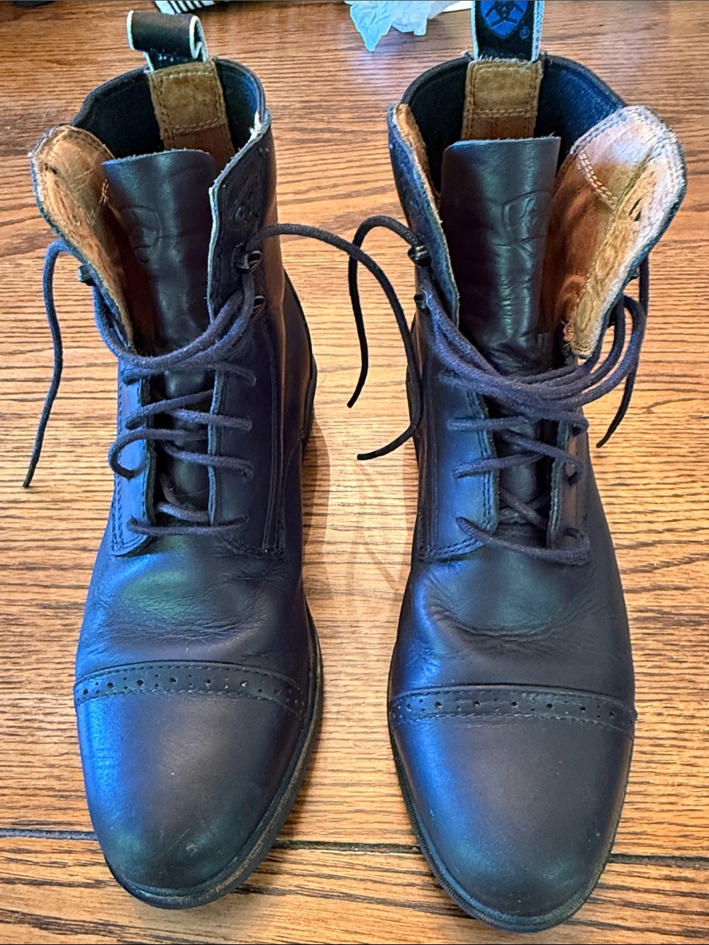 Ariat Cobalt VX Black Leather Lace Up Ankle Boot riding Comfort equestrian 7.5B - Picture 1 of 12